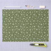Weißer Winter Schneeflocken Grün Seidenpapier (Handwerk)