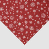 Weißer Winter Schneeflocken hell rot Seidenpapier (Detail)