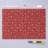 Weißer Winter Schneeflocken hell rot Seidenpapier (Handwerk)