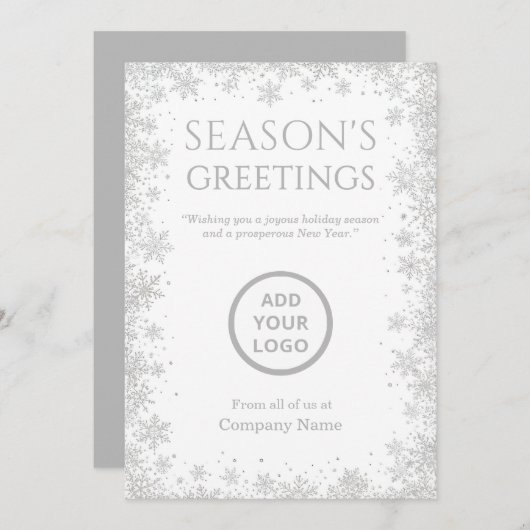 Weißer Winterglanz Feiertagskarte (Vorne/Hinten)