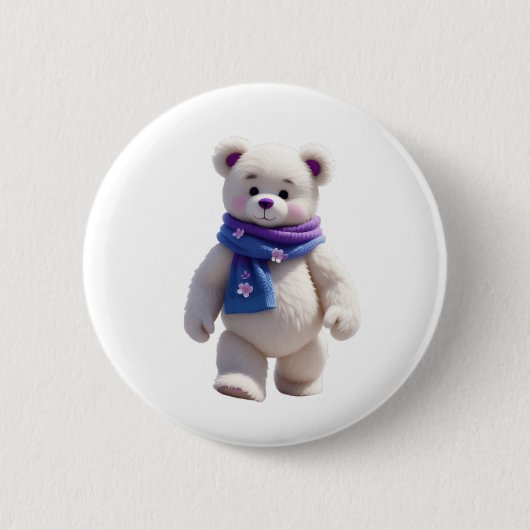 weißer Winterschneewald Button (Vorderseite)