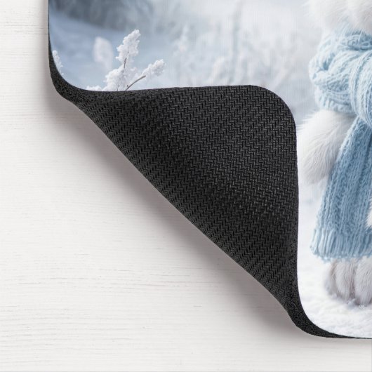 Weißer Wintersonntag mit Scarf Mousepad (Ecke)