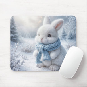 Weißer Wintersonntag mit Scarf Mousepad