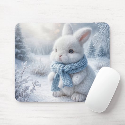 Weißer Wintersonntag mit Scarf Mousepad (Mit Mouse)