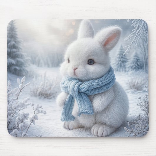 Weißer Wintersonntag mit Scarf Mousepad (Vorne)