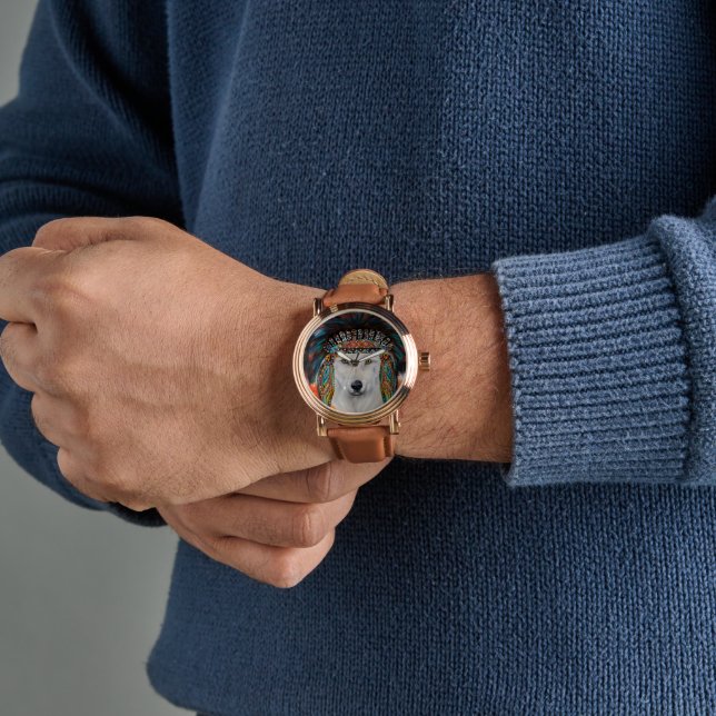 Weißer Wolf Armbanduhr (Handgelenk)
