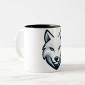 Weißer Wolf Becher Zweifarbige Tasse (Vorderseite Links)