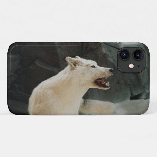 Weißer Wolf Case-Mate iPhone Hülle (Rückseite (Horizontal))