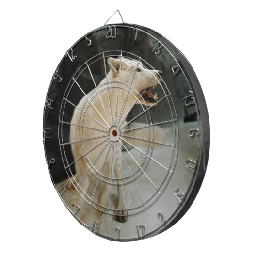 Weißer Wolf Dartscheibe (Vorderseite rechts)