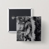 Weißer Wolf, ein Komanche-Leiter, c.1891-98 Button (Vorne & Hinten)