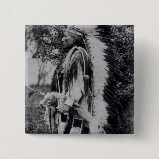 Weißer Wolf, ein Komanche-Leiter, c.1891-98 Button (Vorderseite)