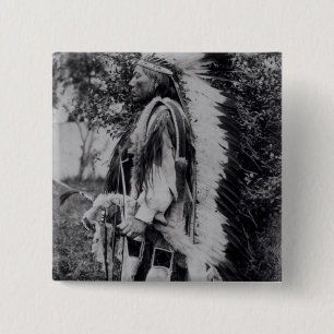 Weißer Wolf, ein Komanche-Leiter, c.1891-98 Button