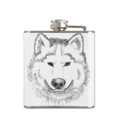 Weißer Wolf Flachmann (Rückseite)