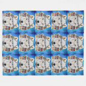 Weißer Wolf Fleecedecke (Vorderseite (Horizontal))