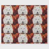Weißer Wolf Geschenkpapier (Flach)