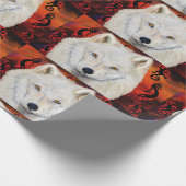 Weißer Wolf Geschenkpapier (Ecke)