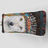 Weißer Wolf Golf Headcover (Vorderseite)