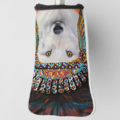 Weißer Wolf Golf Headcover (Rotieren 90)