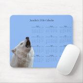 Weißer Wolf Heulend – 2026 Kalender Mousepad (Mit Mouse)