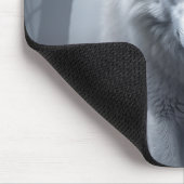 Weißer Wolf im Foggy Forest Mousepad (Ecke)