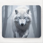Weißer Wolf im Foggy Forest Mousepad (Vorne)