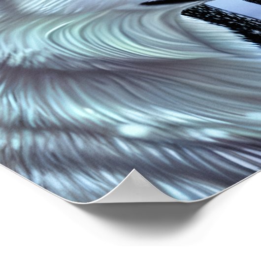 Weißer Wolf im Schnee Poster (Ecke)