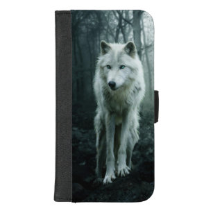 Weißer Wolf im Wald iPhone 8/7 Plus Geldbeutel-Hülle