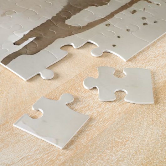 Weißer Wolf in Wasserfarbe Puzzle (Seite)