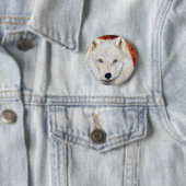 Weißer Wolf Kokopelli Button (Beispiel)