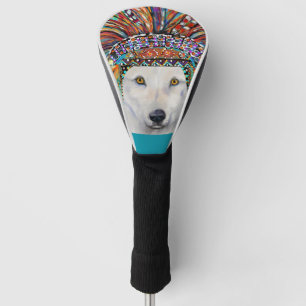 Weißer Wolf Kunst Golf Headcover