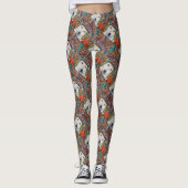 Weißer Wolf Kunst Leggings (Vorderseite)