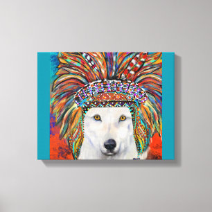 Weißer Wolf Kunst Leinwanddruck