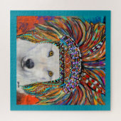 Weißer Wolf Kunst Puzzle (Horizontal)