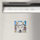 Weißer Wolf Magnet (In Situ (Geschirrspüler))