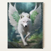 Weißer Wolf mit Flügeln Planer (Rückseite)