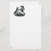 Weißer Wolf mit Pup Stationierung Briefpapier (Vorne/Hinten)