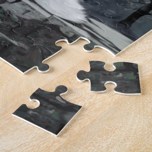 Weißer Wolf mit Puzzle (Seite)