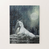 Weißer Wolf mit Puzzle (Vertikal)