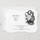 Weißer Wolf mit Raven , Fügen Sie Ihren Text Einla Einladung (Rückseite)