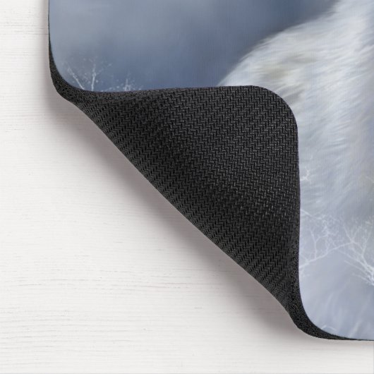 Weißer Wolf Mousepad (Ecke)