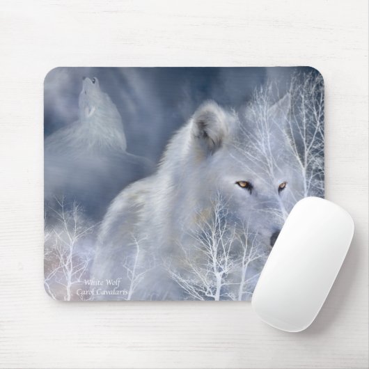 Weißer Wolf Mousepad (Mit Mouse)