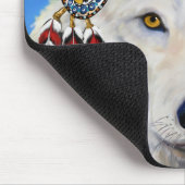 Weißer Wolf Mousepad (Ecke)