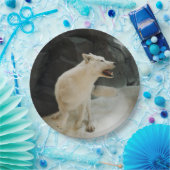 Weißer Wolf Pappteller (Party)