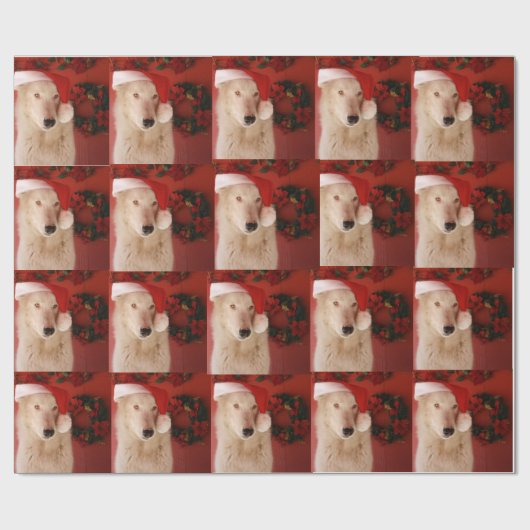 Weißer Wolf Sankt Geschenkpapier (Flach)