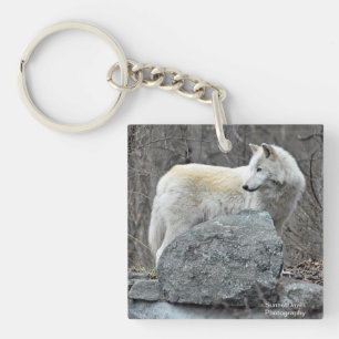 Weißer Wolf Schlüsselanhänger
