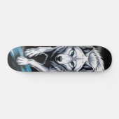 Weißer Wolf Skateboard (Horizontal)