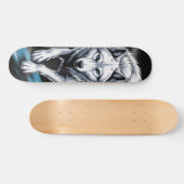Weißer Wolf Skateboard (Horizontal)