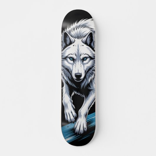 Weißer Wolf Skateboard (Vorne)