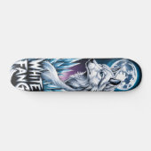 Weißer Wolf Skateboard (Horizontal)