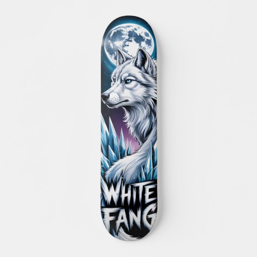 Weißer Wolf Skateboard (Vorne)